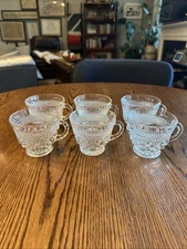 Anchor Hocking Wexford Glass Punch Coffee Tea Cup 3” Set Of 6