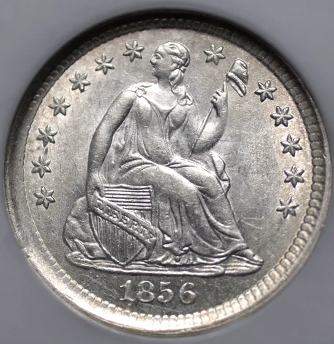 1856 SEATED LIBERTY HALF DIME NGC MS 63 FLASHY BLUSTERY LUSTROUS WHITE , WELL