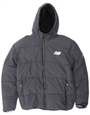 New Balance Herren Sherpa Padded Jacke mit Kapuze UK 40 Large Grau Polyester AL20