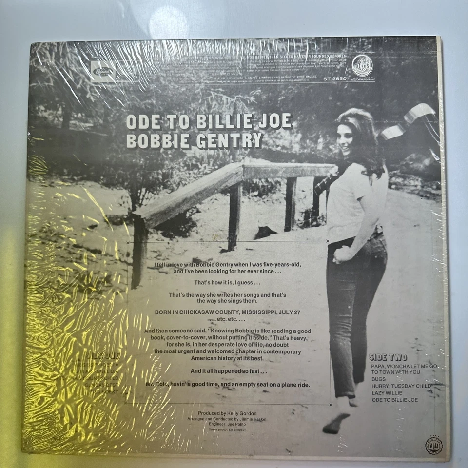 Ode To Billie Joe Record Vinyl Bobbie Gentry Capitol ST-2830 Vintage Press - Image 2 of 4