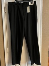 NWT Louis Raphael Mens 38 X 32 Dress Pants Black Monti Wool Like P/R Gabardibe