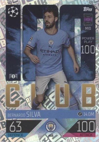 Bernardo Silva 2025 Topps Chrome UEFA AUTO RARE Black Lazer