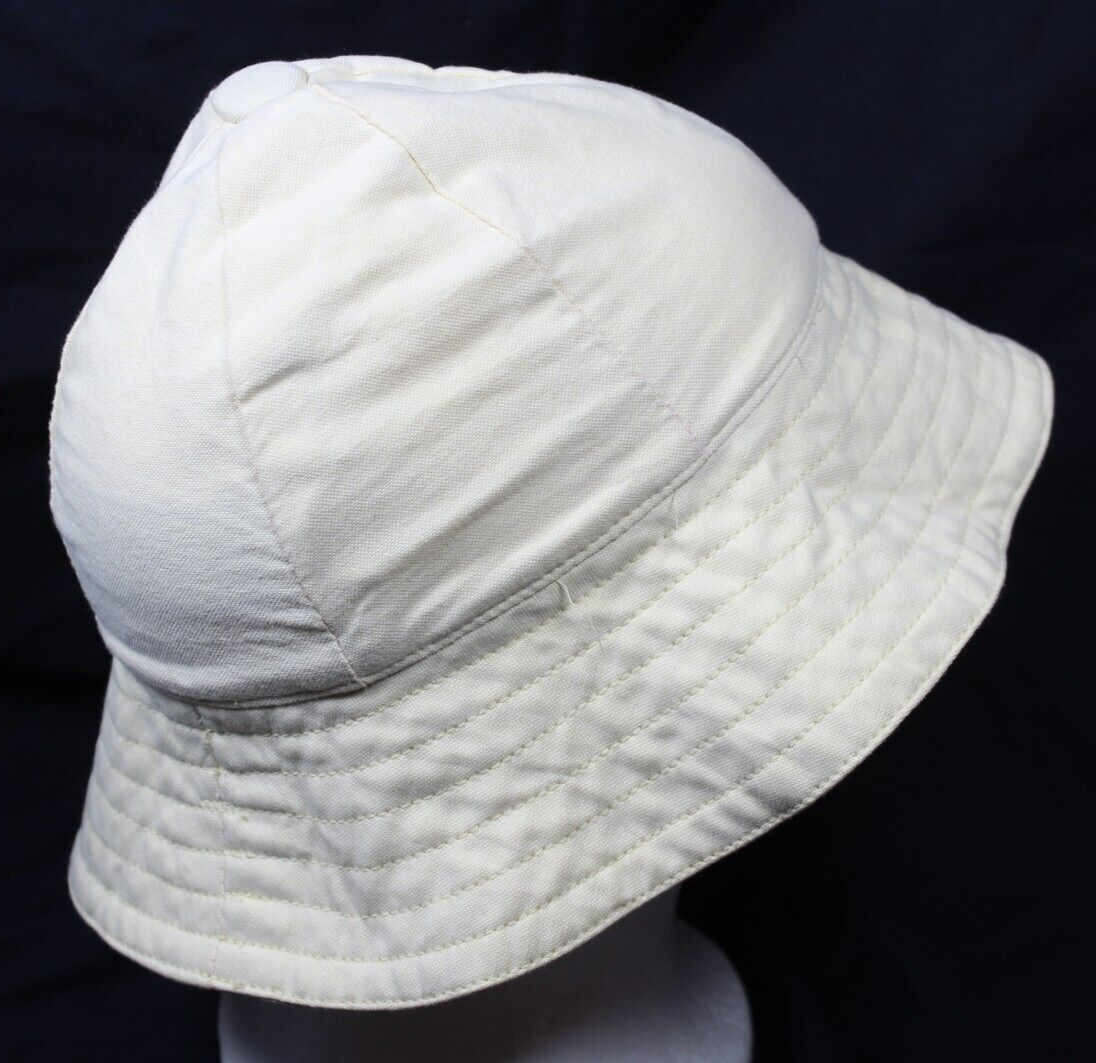 Cappello Ralph Lauren giallo panna secchiello etichetta blu marrone pony bambino taglia unica