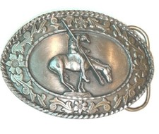 Vtg Mens Classic Belt Buckle Western Style 1985 Siskiyou Brand - 3 1/2" x 2 1/2"