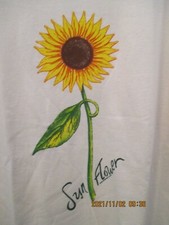 Vintage 1994 Women's Delta XL Preshrunk Cotton Sunflower T-Shirt Made in USA