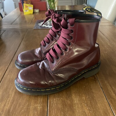 Dr Martens Airwair 8 Hole Boots Size 8 UK Cherry Red | eBay UK