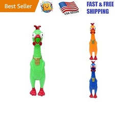 Colorful Glow Rubber Chicken - 12.5-Inch Squeaky Toy for Fun Parties  Pranks