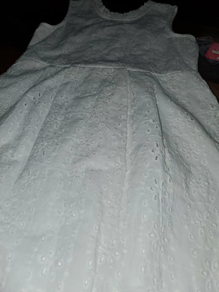 NUEVO CON ETIQUETAS Niñas Talla Grande 10 J Caqui Blanco Vestido de Graduación de Pascua Sin Cordones Forrado Vacaciones Foto 3 de 4