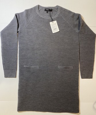 NEW Theory Charcoal Crew Sweater Dress 