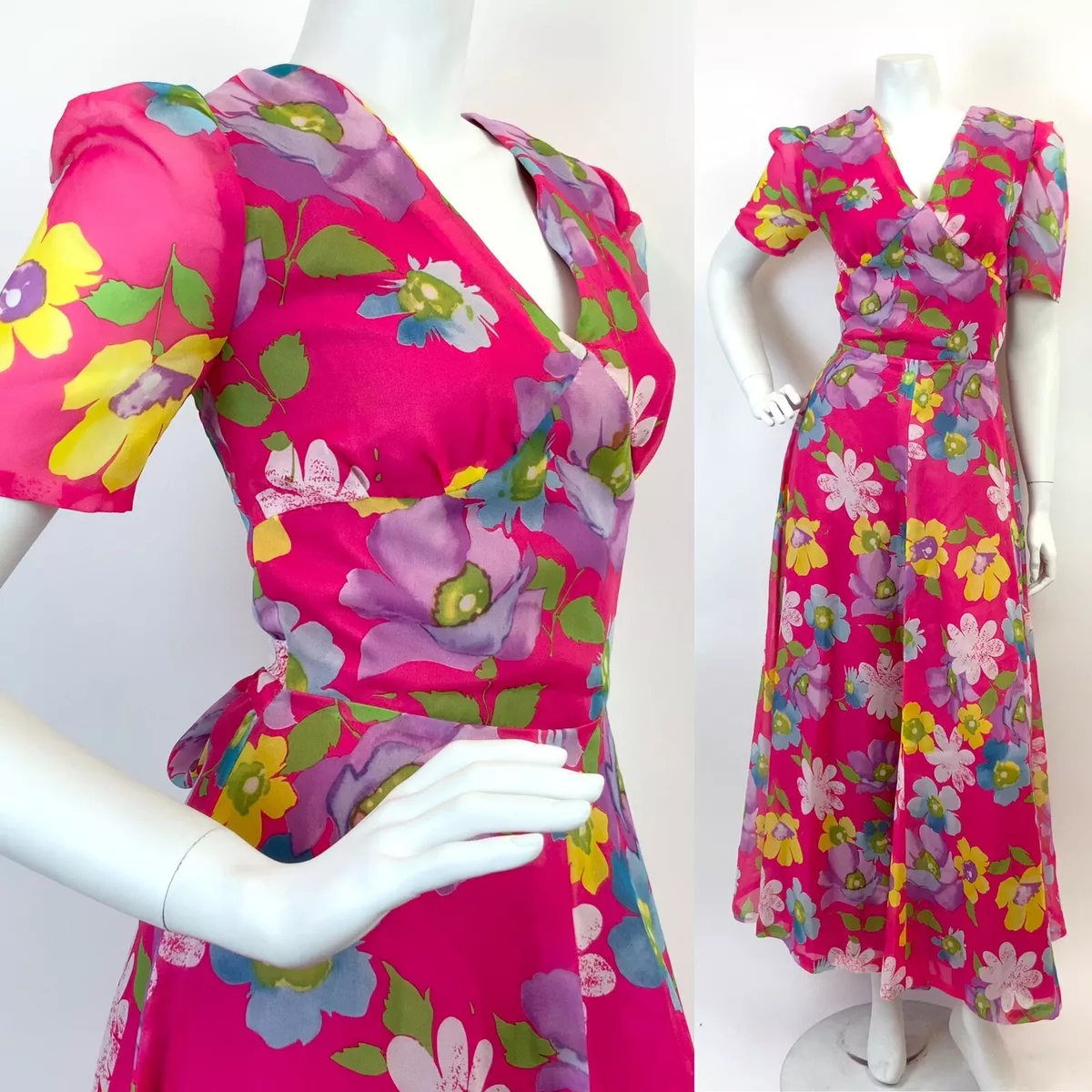 Bright green floral clearance dress