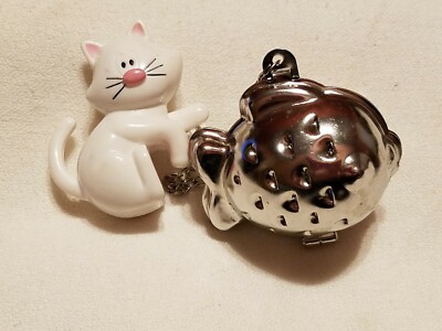 Novelty Figural Cat & Fish Tea Strainer infuser 