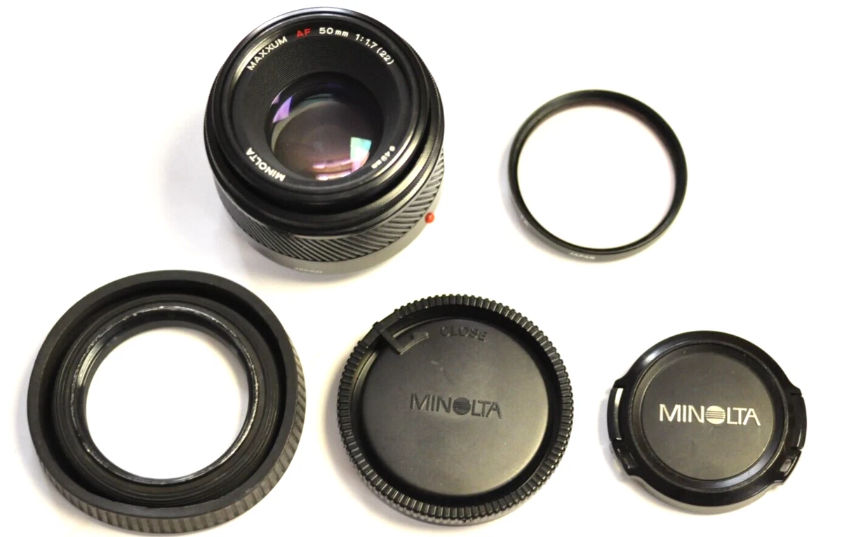 Minolta Maxxum 50mm Focal Camera Lenses f/1.7 Maximum Aperture for