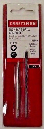Craftsman 52844 #21 Inch Tap & Drill Combo Set 10-32NF - 第 1/1 張圖片
