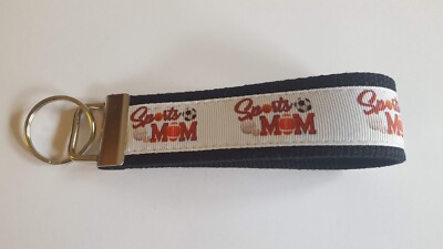 Sports Mom 6'' Key chain Key Fob Wrist Strap Key Ring Gift Strong Team Group