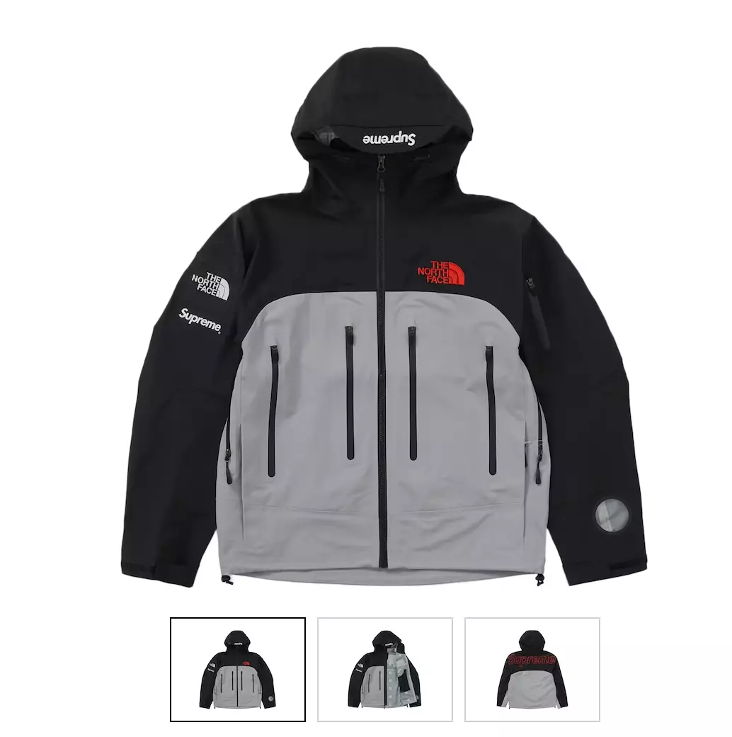 New Supreme x The North Face Shell Tape Seam Jacket Black/Gray