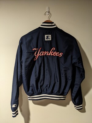Vintage 90s New York Yankee Starter Youth Large Blue Full Zip