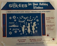 Christmas Decorations Carolers Vintage Stik-EES Vinyl Decals Window Clings NEW