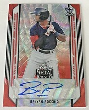 2021 Leaf Metal Draft BRAYAN ROCCHIO Indians Red Refractor Auto Autograph 1/3