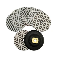 SHDIATOOL Dry Diamond Polishing Pads 4 Inch Set of 7 Pieces plus a Rubber Backer