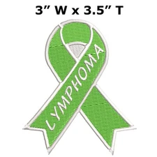 LYMPHOMA Awareness Support Ribbon Embroidered Patch Iron-On Applique Fundraiser