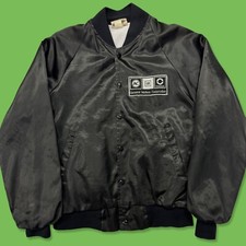 Vintage 80s General Motors Corporation Satin Bomber Jacket Cars Size Small