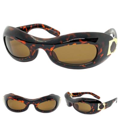 EASON E1920 Sonnenbrille Damen Herren Retrostil Party Club FUNKY Tortoise-Brown