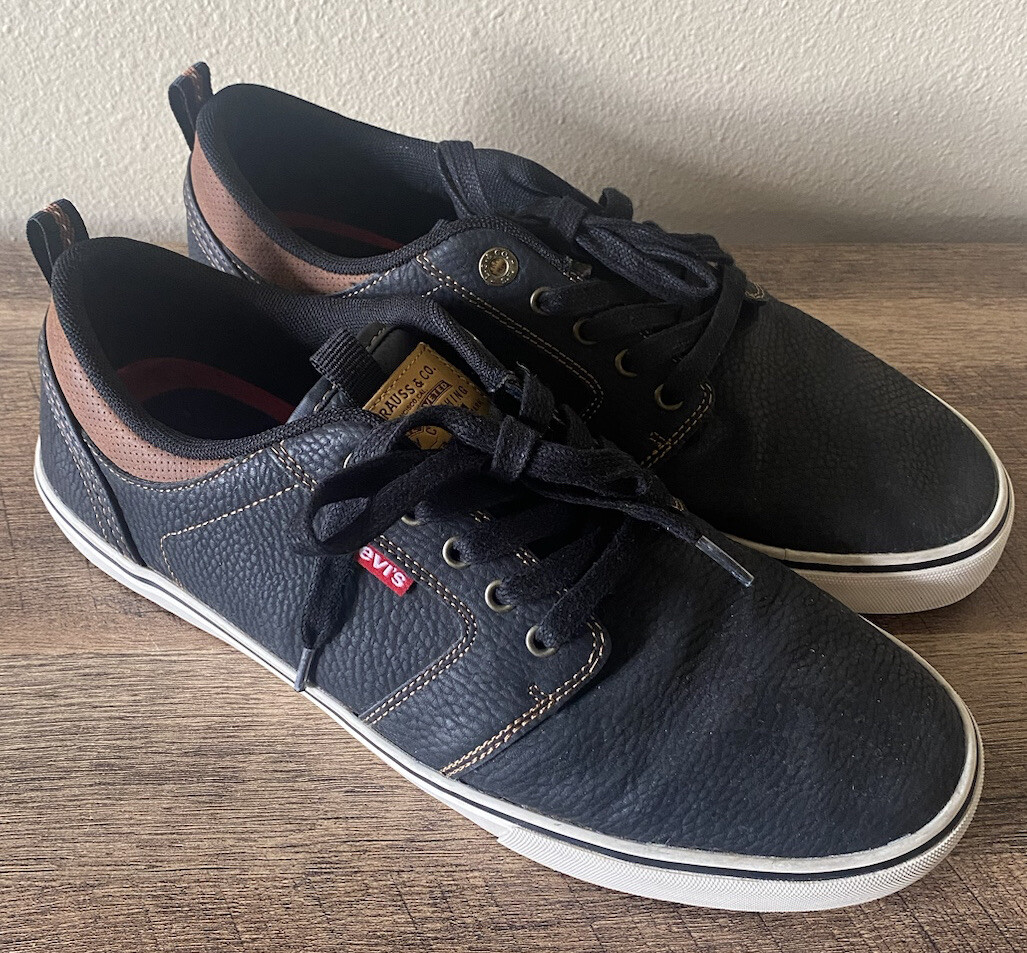 Levi's Mens Performance Black / Tan Sneaker Shoes Siz… Gem