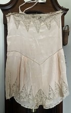 Vintage 1920s Lace and Silk Chemise