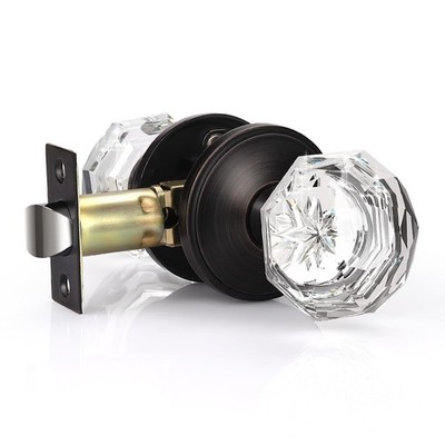 KNOBWELL Oil Rubbed Bronze Passage Crystal Door Knob 3 Pack