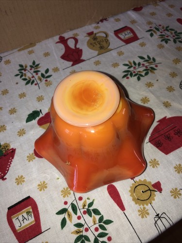 Vintage LE SMITH Slag Glass Bittersweet Ruffle Edge Candy Bowl - Picture 3 of 3