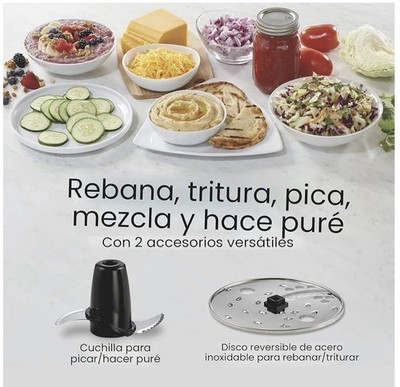 Hamilton Beach 70760 10-Cup Food Processor 450W Pulse, Cord/Compact Storage