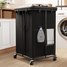 150L Large Laundry Basket with Wheels, Rolling Laundry Hamper with Removable ...