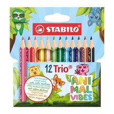STABILO Animal Vibes Buntstifte 12er Set in ergonomischer Dreikantform