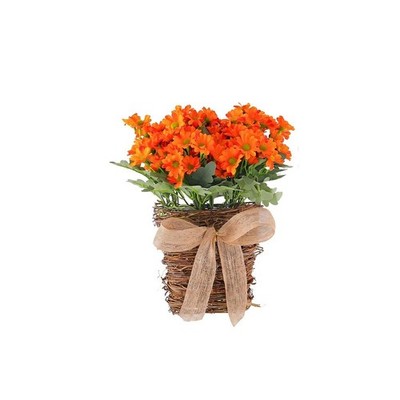 Fall Rattan Wreath Artificial Sunflower Garland Fake Flower Bouquet Wall Hanging