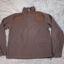 Ducks Unlimited Sweatshirt Mens M Brown Fleece Gorpcore 1/4 Zip Cozy Lightweight