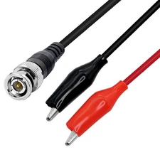 PNGKNYOCN 3 Feet BNC Q9 to Double Alligator Clip Test Cable Probe Leads Oscil...