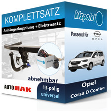 Für Opel Corsa D Combo 12- AUTO HAK Anhängerkupplung abnehmbar + 13polig E-Satz