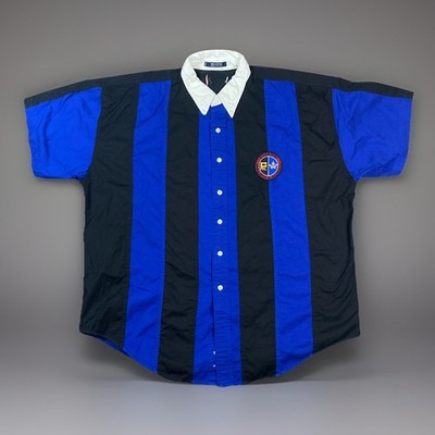 Vtg 90's Chaps Ralph Lauren Vertical Striped Short Sleeve Shirt