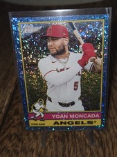 2025 Topps Heritage High Number  Blue Sparkle Yoan Moncada #689 Angels