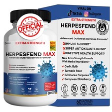 HerpesFend Max, Extra Strength Advanced Defense Formula, 60 Capsules, with El...