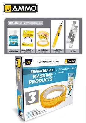 AMMO by Mig Jimenez Scale Model Beginners Solution Set - Masking Products