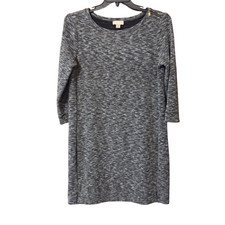 Loft Outlet Womens Dress Size M Mottled Black 3/4 Sleeves Shoulder Zip
