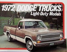 1972 Dodge Adventurer Custom Light Duty Pickup D100 D200 D300 Sales Brochure 1972 Dodge Adventurer Custom Light Duty Pickup D100 D200 D300 Sales Brochure