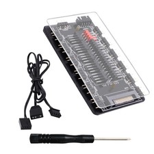 5V 3Pin ARGB Fan Hub 4 Pin PWM Splitter 2 in 1 Case Fan Hub 10 Way Sync CPU...