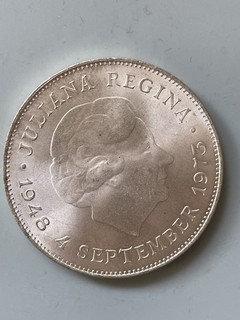Nederland 10 Gulden 1973 Königin Juliana Regina. 720er Silber