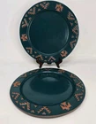 2 Frankoma Native American Dinner Plate 10.5" Thunderbird Eagle Southwest Teal