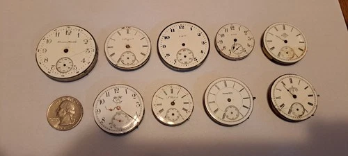 Antique Pocket Watch Movement Lot Elgin Columbus Hampden N Robert  Parts