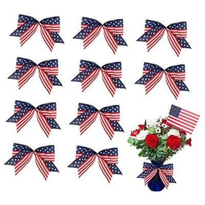 Hying 10PCS Patriotic 4th of July Bows for Wreath - Patriotic Wreath Bows for -