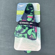 Speedo Kids' Swim Fin Swimming Flippers Navy Blue Marble Size Small 9-10 NEW