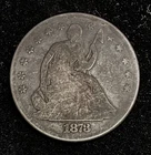 1873 Seated Liberty Half Dollar, No Arrows, Closed 3, Good+ Condition